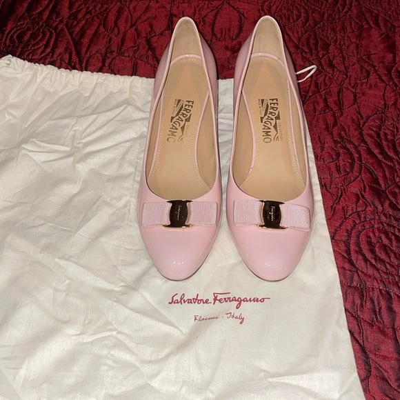 Salvatore Ferragamo Women’s Pink Wedge Shoes SZ 11C. - Picture 2 of 8